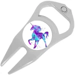 Watercolor Unicorn Golf Ball Marker Divot Repair Tool Bottle Opener. Fixed Price $15.88.