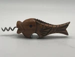 Vintage Hand Carved Wooden Fish Corkscrew Bottle Opener Bar Tool Collectible. Fixed Price $20.00.