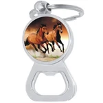 Brown Horses Bottle Opener Keychain - Metal Beer Bar Tool Ring. Fixed Price $15.88.