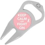 Keep Calm And Fight On Golf Ball Marker Divot Repair Tool Bottle Opener. Fixed Price $15.88.
