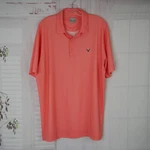 Callaway Pro-golf Polo Shirt Large Orange 3-BUTTON Stretch Soft Short Sleeve. Fixed Price $12.00.