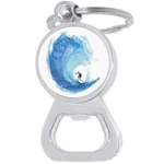 Watercolor Wave Surf Ocean Bottle Opener Keychain - Metal Beer Bar Tool Ring. Fixed Price $15.88.