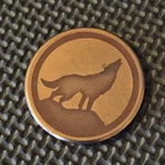 Custom Boutique Copper Engraved Howling Wolf Worry Coin Golf Ball Marker 1.5". Fixed Price $22.45.