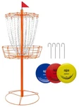 Golf Basket Portable 24 Chains Heavy Duty Orange 3PCS Discs Target Come. Fixed Price $154.99.