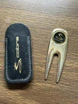 Vintage Cobra Golf Divot Tool Repair Magnetic Ball Marker & Leather Pocket Pouch. Fixed Price $15.00.