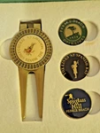 Pebble Beach Golf Links Four Course Divot Tool & Ball Marker Set. Fixed Price $25.00.
