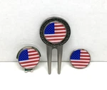 Upatriots Golf Divot Tool Hat Clip & U.s. Flag Ball Marker Patriotic Gift Set, 3. Fixed Price $16.99.