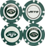 Nfl New York Jets Golf Poker Chips With Double-sided Ball Markers (4PK). Fixed Price $19.98.