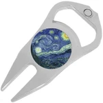 Starry Night Golf Ball Marker Divot Repair Tool Bottle Opener. Fixed Price $15.88.