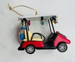 Golf Cart With Wreath Eighteen Hole Christmas Holiday Tree Ornament. Fixed Price $15.99.