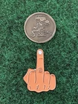 Rat Middle Finger Metal And 1-1/2 Golf Ball Markers & Magnetic Clip. Fixed Price $12.99.