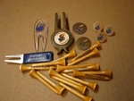 Kansas Jayhawks Golf Accessories Lot Of Tees, Repair Tools, Ball Markers. Fixed Price $12.49.