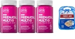 Pink Prenatal 60 Gummies(pack Of 3)TOTAL 180 With Free First Aid Kit Exp 5/26. Fixed Price $49.99.