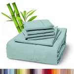 6 Piece Premium Bamboo Sheet Set, Deep Pockets, 50 Colors, 2200 Count, Soft. Fixed Price $38.99.
