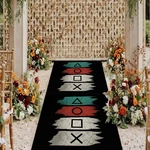 Gamer Runner Rug, Playstation Button Symbols Modern Black Gaming. Fixed Price $182.40.