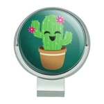Cute Cactus Pot With Pink Flowers Golf Hat Clip Magnetic Ball Marker. Fixed Price $7.99.