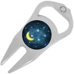 Moon And Stars Golf Ball Marker Divot Repair Tool Bottle Opener. Fixed Price $15.88.