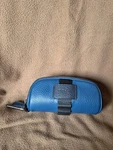 Coach "golf Kit" Navy Blue Leather 3 Balls - 2 Wooden Tees Metal Divot Tool. Fixed Price $60.00.