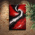 Red Black White Fluid Vortex Abstract Wall Art Print Swirl Ribbons. Fixed Price $17.36.