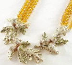 Designer Style 3D Fall/ Autumn Rhinestone Acorn & Oak Leaf Crystal Bead Necklace. Fixed Price $39.99.