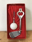 Set Pair 2 Vintage Golfing Wine Beer Bottle Openers Bar Tools Shiny Chrome. Fixed Price $36.99.