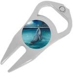 Whale And Boat In Moonlight Golf Ball Marker Divot Repair Tool Bottle Opener. Fixed Price $15.88.