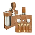 Brown 6OZ Kitchen Hip Flask Golf Tees Divot Tool Spot Markers Gift For Dad. Fixed Price $14.19.