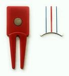 Golf Ball Mark Repair Tool, With Triple Track 2 Pack, Red And Blue. Fixed Price $20.42.