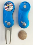 Golf Switchblade Usa Eagle Divot Repair Tool + Blue New. Fixed Price $14.95.