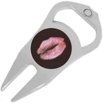 Pink Glitter Lips Golf Ball Marker Divot Repair Tool Bottle Opener. Fixed Price $15.88.