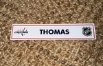 Washington Capitals White Patrick Thomas Nameplate Team Used Nhl. Fixed Price $10.00.