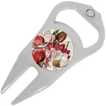 Flowers In Book Golf Ball Marker Divot Repair Tool Bottle Opener. Fixed Price $15.88.