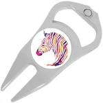 Colorful Zebra Watercolor Golf Ball Marker Divot Repair Tool Bottle Opener. Fixed Price $15.88.