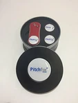 Pitchfix Divot Tool Round Tin With 3 Markers, Red. Fixed Price $19.98.