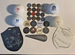 Vintage Markers, Divot Tools, Golf Balls, Bag Tags, Lot Of 31 Items. Fixed Price $39.50.