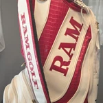 Ram Golf Fx Red White Leather Staff Bag 6-WAY Divider Multiple Pockets. Fixed Price $180.00.