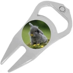 Cute Gray Bunny Golf Ball Marker Divot Repair Tool Bottle Opener. Fixed Price $15.88.