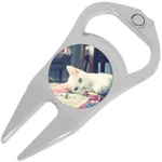 White Cat Golf Ball Marker Divot Repair Tool Bottle Opener. Fixed Price $15.88.