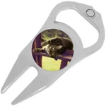 Lounging Kitty Cat Golf Ball Marker Divot Repair Tool Bottle Opener. Fixed Price $15.88.