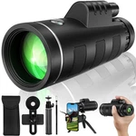 40X60 Monocular Telescope With Smartphone Adapter And Case Black. Fixed Price $43.28.