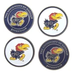 Kansas Golf Ball Markers "new" 4 Pack Special "go Jayhawks". Fixed Price $13.97.