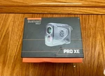Bushnell Pro Xe Golf Rangefinder W/ Slope, Black, Plastic, Battery Powered, Box. Fixed Price $200.00.