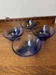 Bormioli Rocco Murano Cobalt Blue Swirl Glass Bowls 5.5" Set Of 4. Fixed Price $42.77.