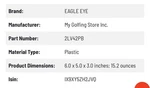Eagle Eye Laser Rangefinder. Fixed Price $50.00.