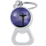 Jesus On Cross Bottle Opener Keychain - Metal Beer Bar Tool Ring. Fixed Price $15.88.