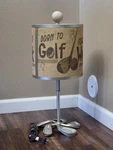 Vintage Golfing Themed Table / Desk Lamp "born To Golf, Forced Work.". Fixed Price $99.99.