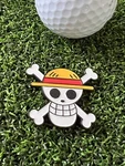 Jolly Roger One Piece Golf Ball Marker Magnetic Skull Straw Hat. Fixed Price $5.00.