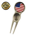 Pinmei Golf Divot Repair Tool With America Flag Ball 24.4MM, Black. Fixed Price $16.98.