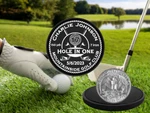 Hole One Golf Ball Marker - Challenge Coin Size Personalized. Fixed Price $12.95.