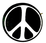 Peace Sign - An Original 1964 Symbol Demonstration Button: White. Fixed Price $9.00.
